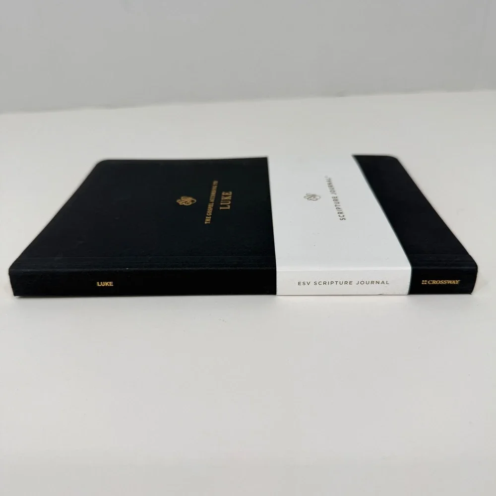 Crossway ESV Scripture Journal Gospel of Luke Paperback Black Gold Foil Accent